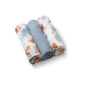 Muszlin textil pelenka 3 db KÉK