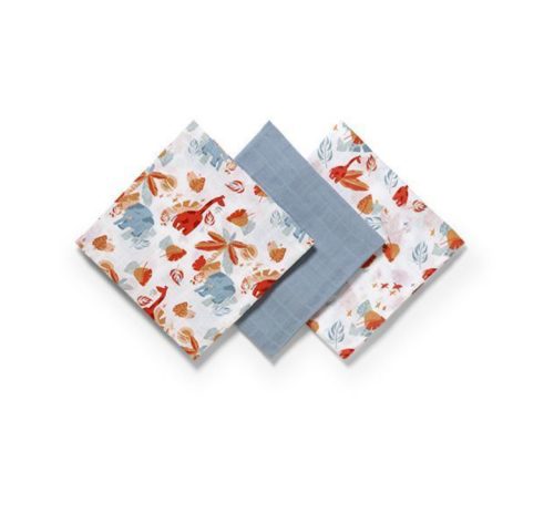 Muszlin textil pelenka 3 db KÉK