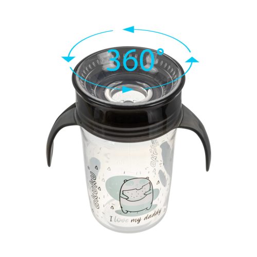 360 fokos ivópohár 240ml FEKETE