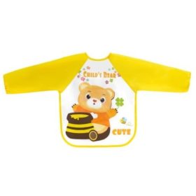 Hosszú ujjú etetőkabát előke SÁRGA MACI