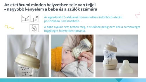 S-alakú széles nyakú anti-kólikás cumisüveg 310ml