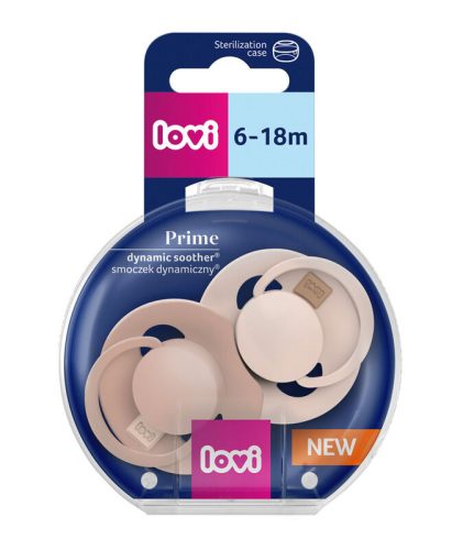 LOVI Prime dinamikus szilikon nyugtató cumi 6-18 hó 2 db NUDE/BLUSH