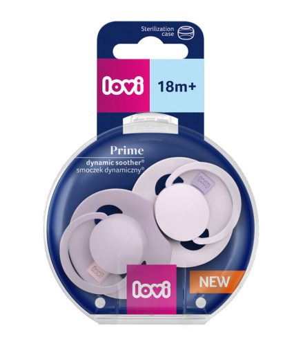 LOVI Prime dinamikus szilikon nyugtató cumi 6-18 hó 1 db LILAC/VIOLET