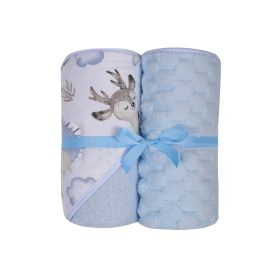   Kifogó törölköző babatakaróval szett KÉK ERDEI ÁLLATOK