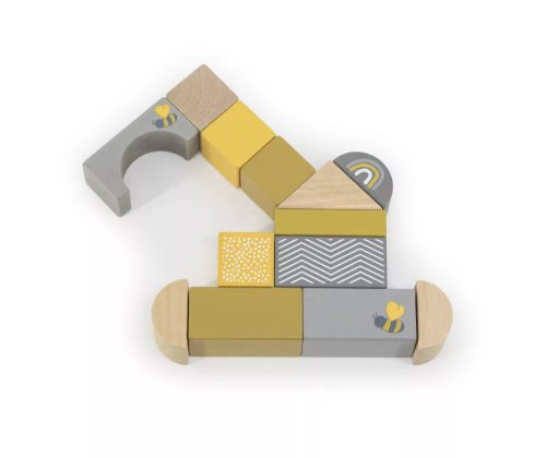 50 db-os fa építőkocka készlet SÁRGA