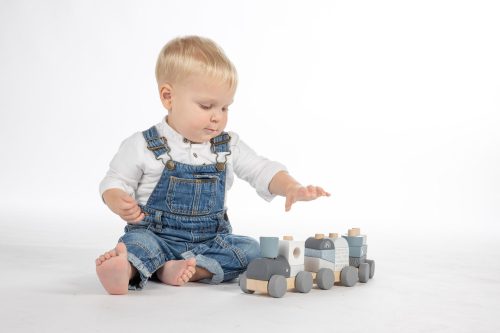 Játékvonat építőelemekkel KÉK