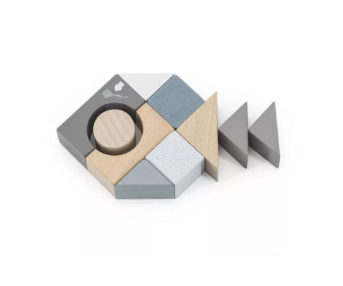 50 db-os fa építőkocka készlet KÉK