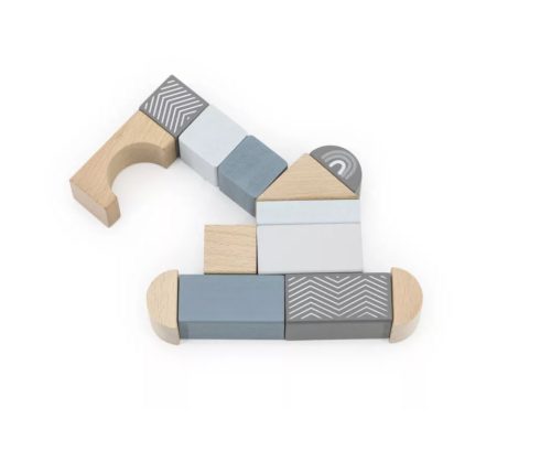 50 db-os fa építőkocka készlet KÉK