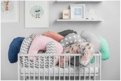 Szoptatós párna RÓZSASZÍN-SZÜRKE