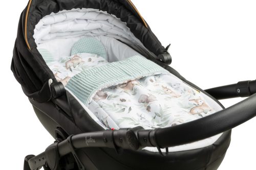 Takaró szett babakocsiba WAFFLE MENTA ŐZIKE