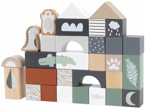 Fa építőkocka szett 50 db-os